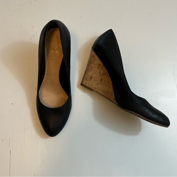 Franco Sarto Shoes - Franco Sarto Black Cork Wedge Heel